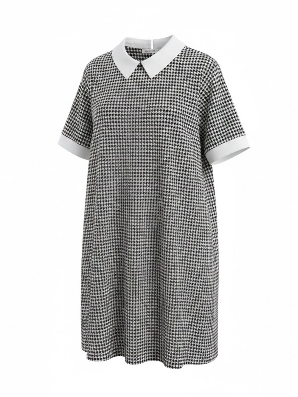 Shelby & Palmer Black and White Houndstooth Collar Shift Dress